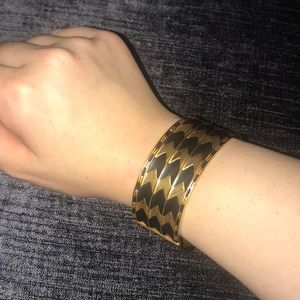 Black & Gold Chevron Cuff from The MET Store